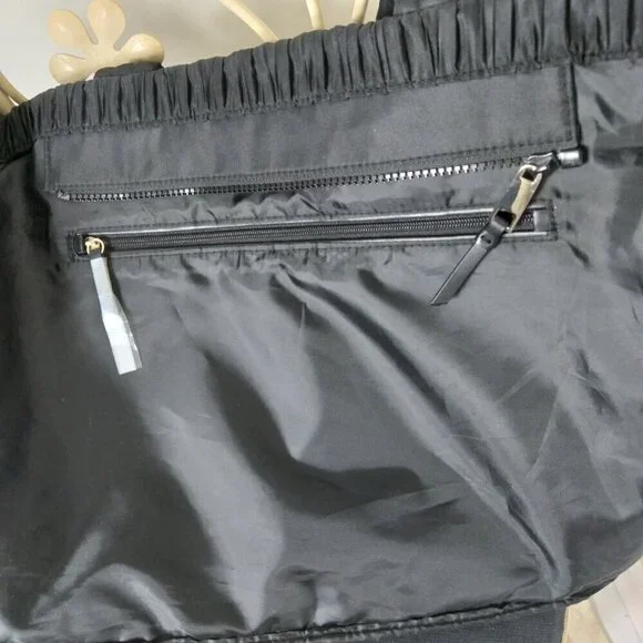 Victoria's Secret Elegant Black Satin Pleated Zip & Cinched Overnight Tote NWOT - Picture 8 of 15